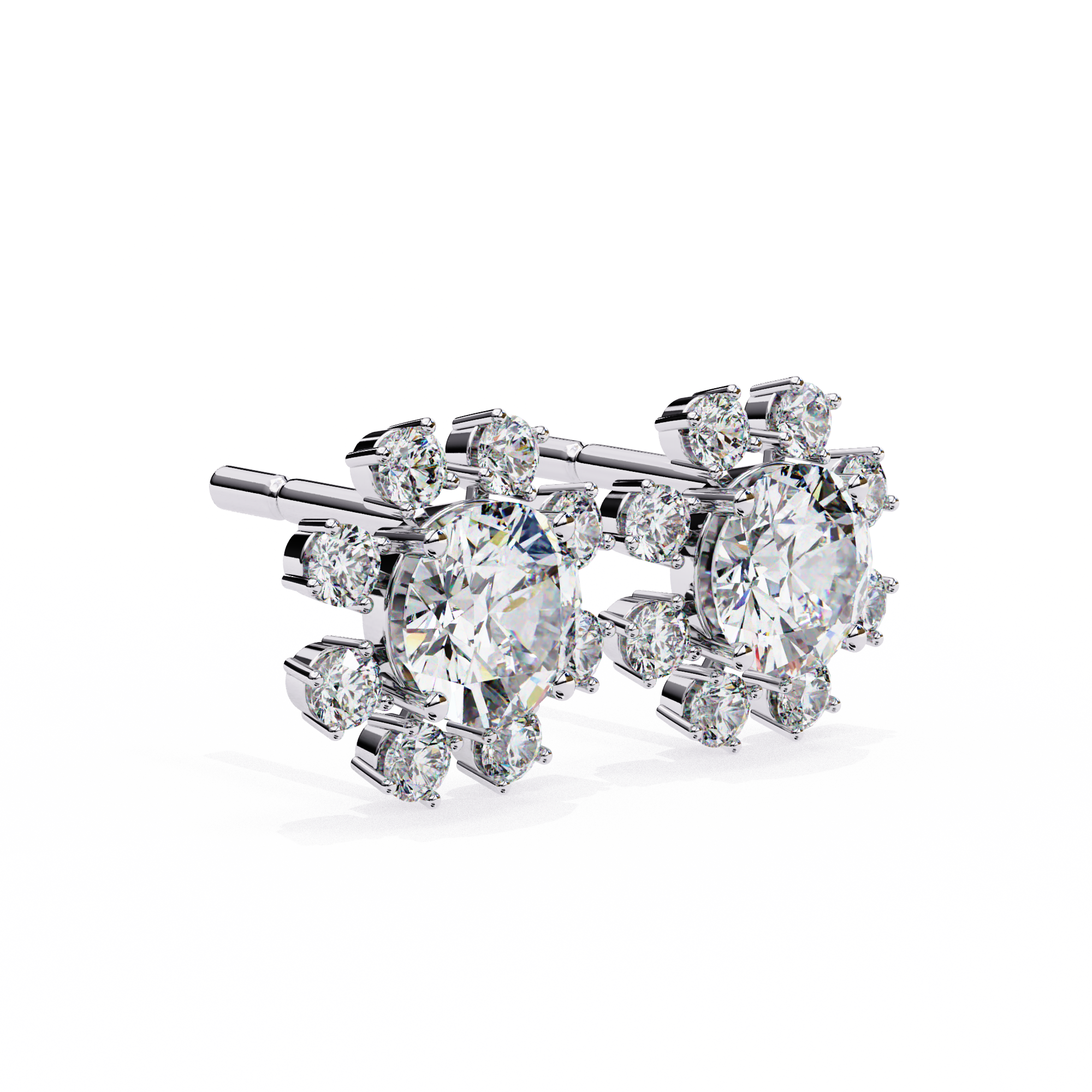IGI 1.50ct Lab Grown Diamond Flower Stud Earrings