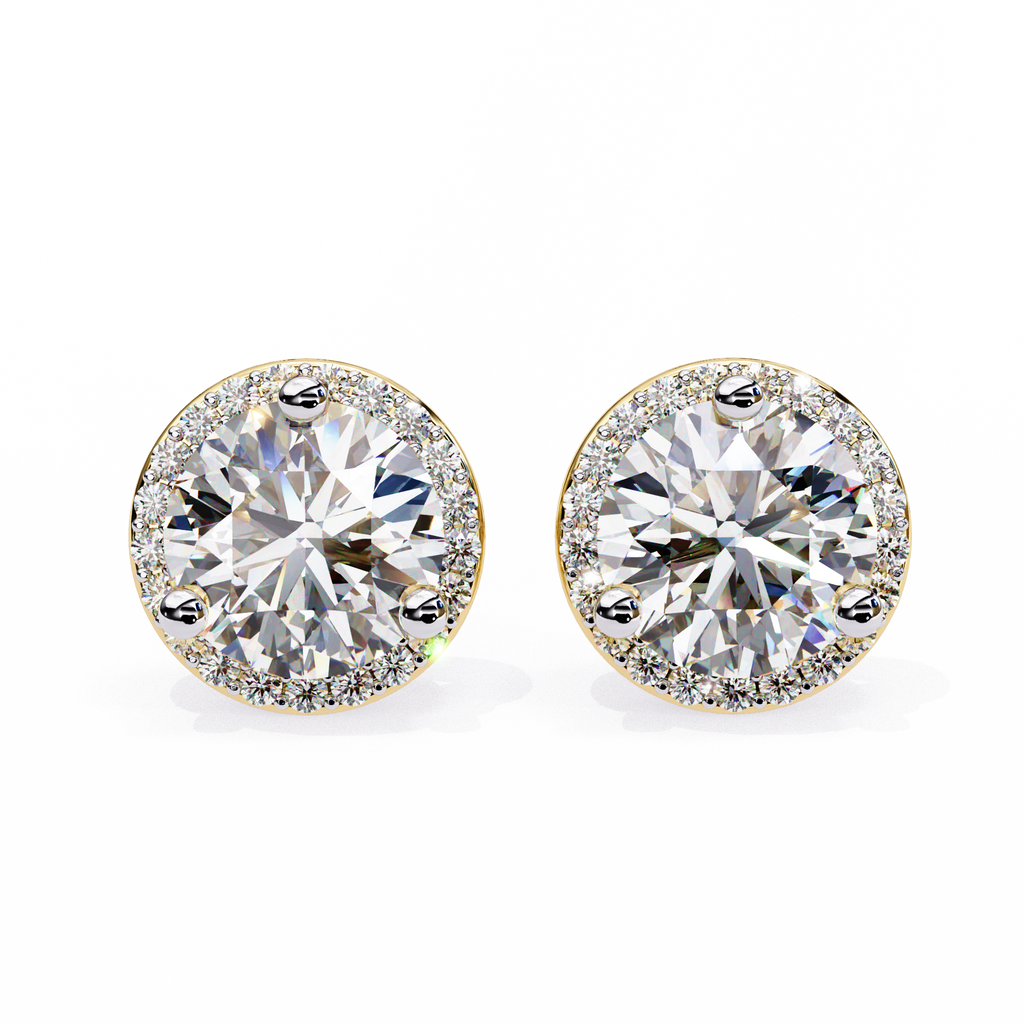 IGI 2.25ct Lab Grown Diamond Luxurious Halo Studs