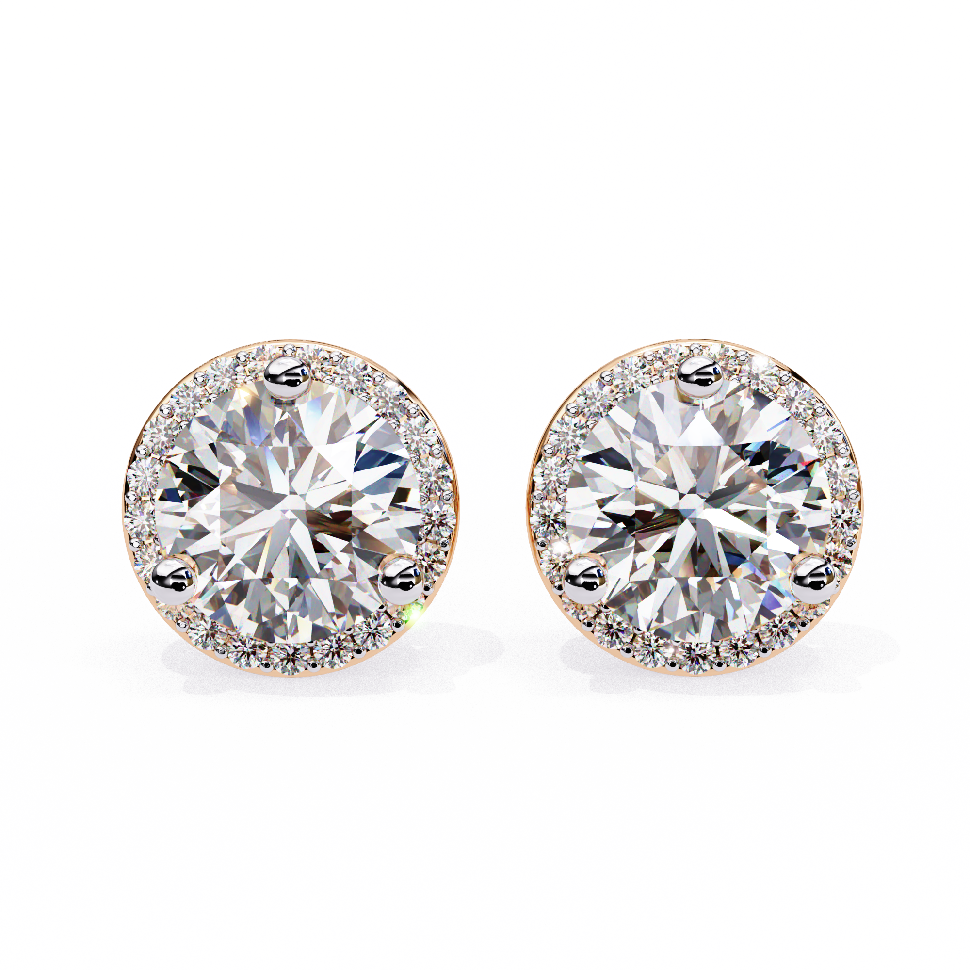 IGI 2.25ct Lab Grown Diamond Luxurious Halo Studs