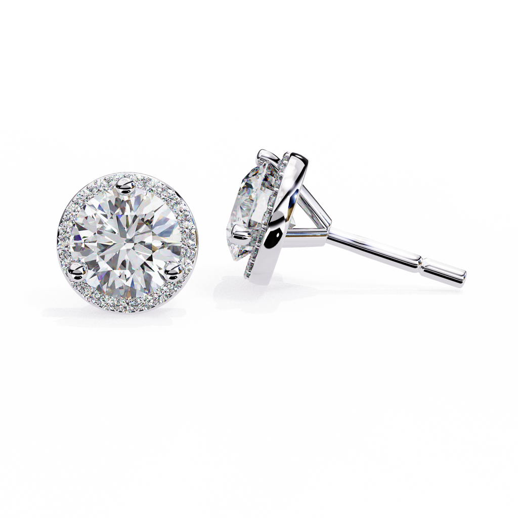 IGI 2.25ct Lab Grown Diamond Luxurious Halo Studs