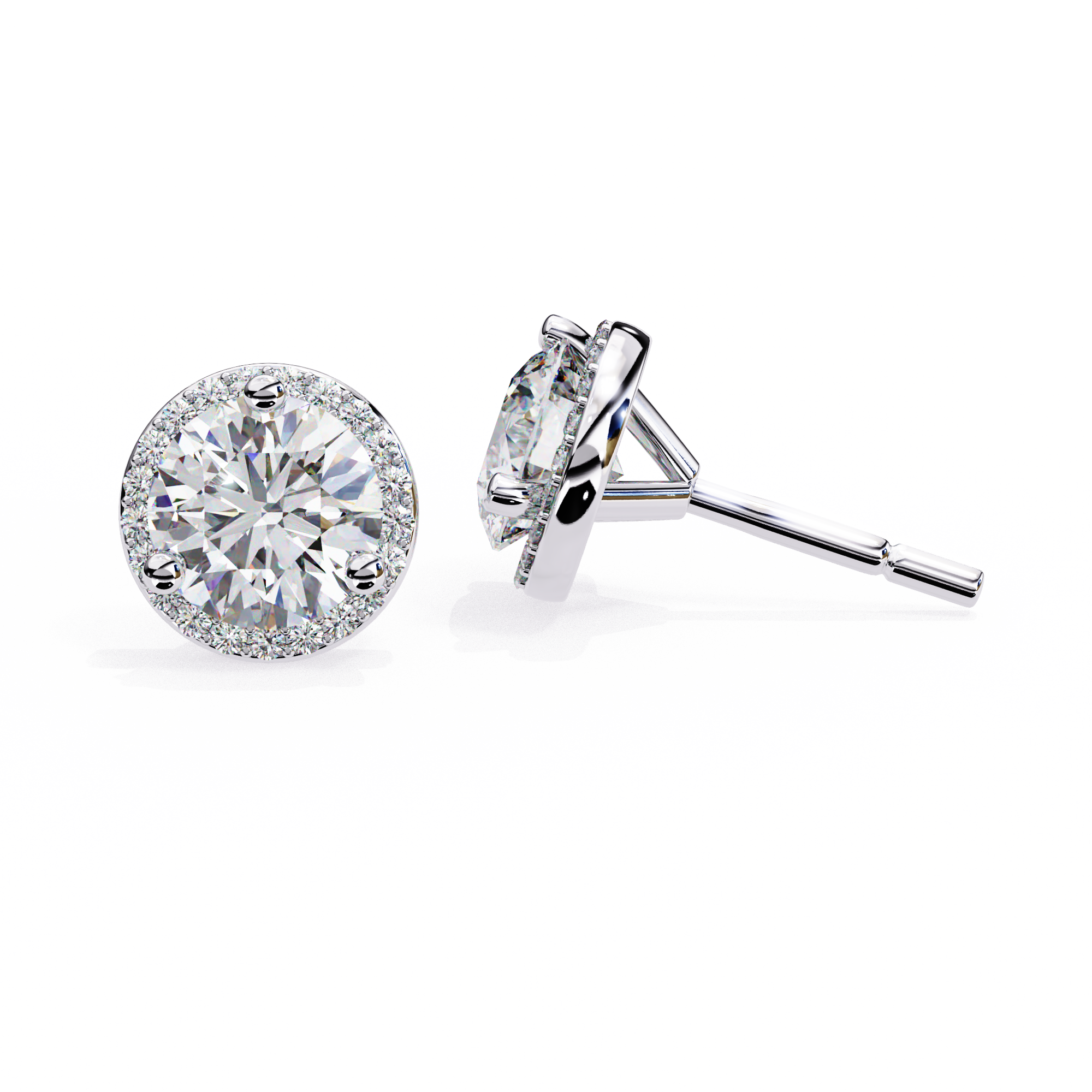 IGI 2.25ct Lab Grown Diamond Luxurious Halo Studs