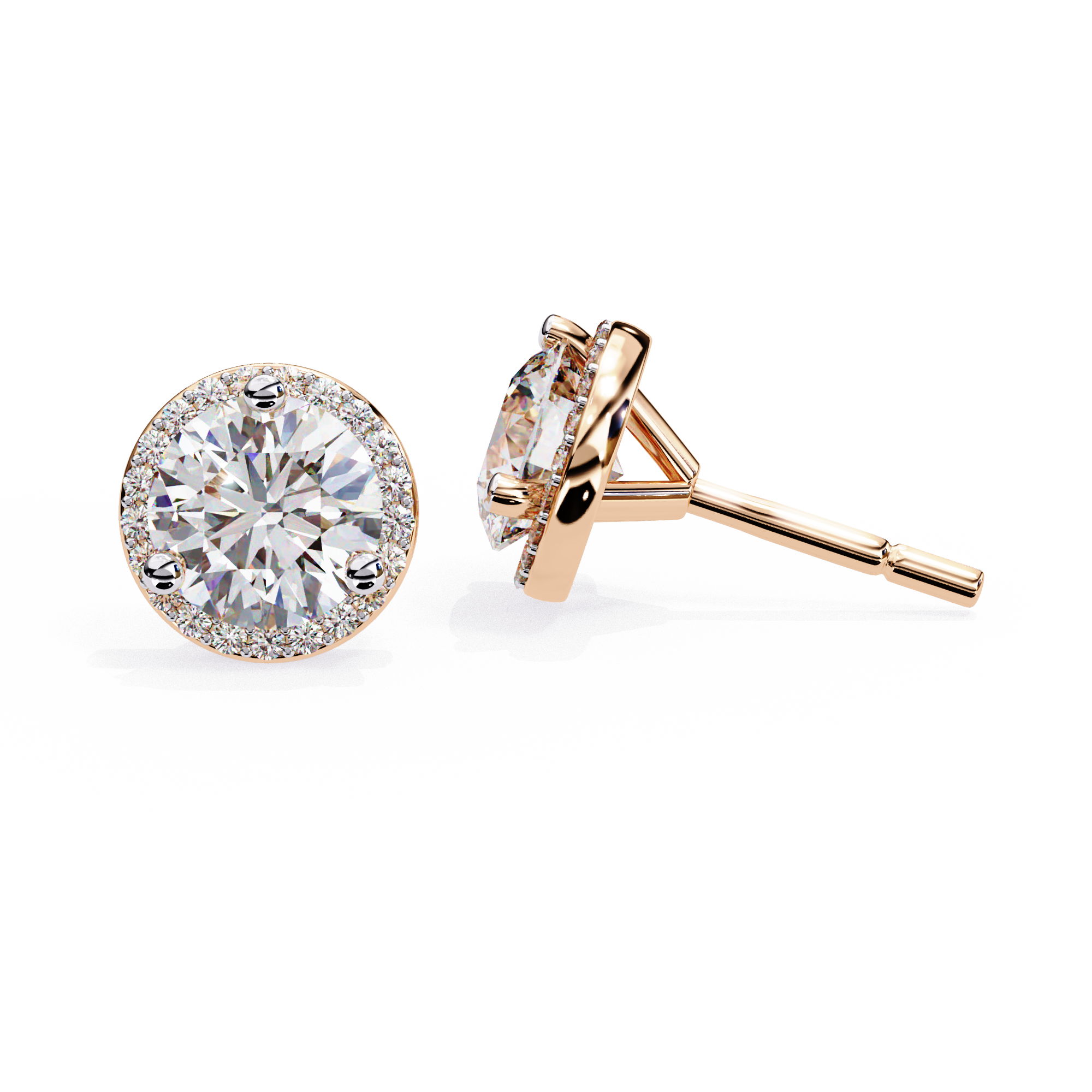 IGI 2.25ct Lab Grown Diamond Luxurious Halo Studs