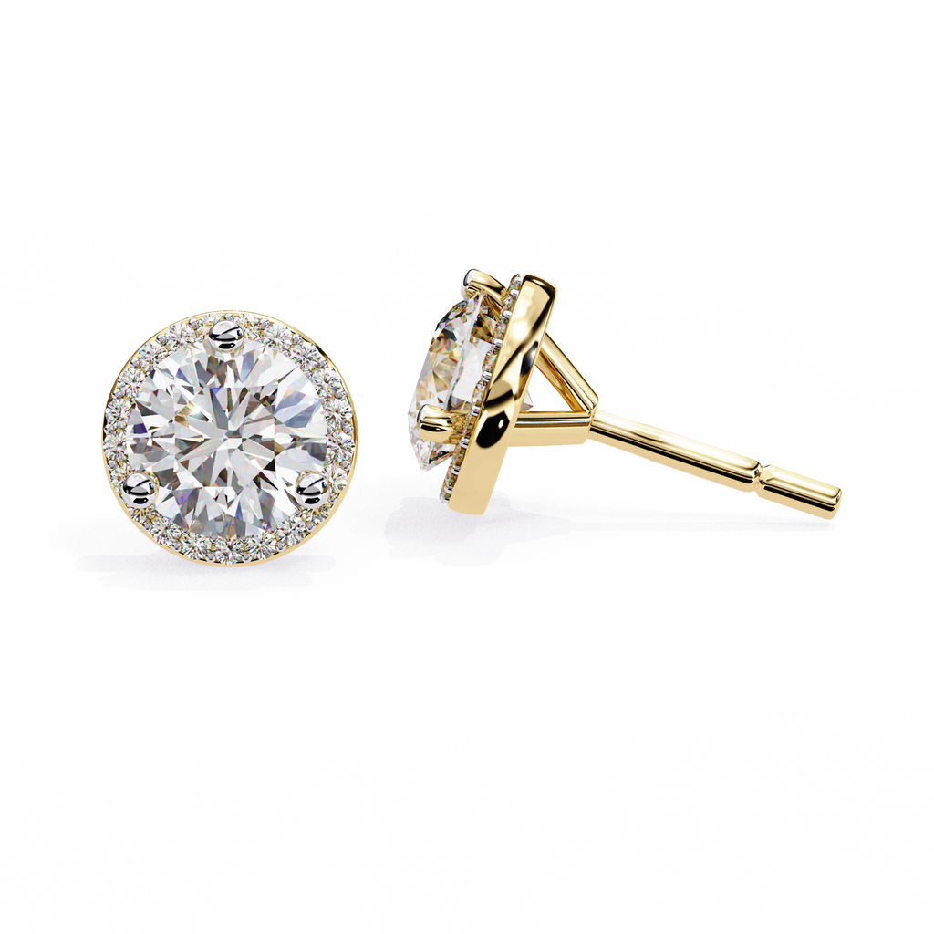 IGI 2.25ct Lab Grown Diamond Luxurious Halo Studs