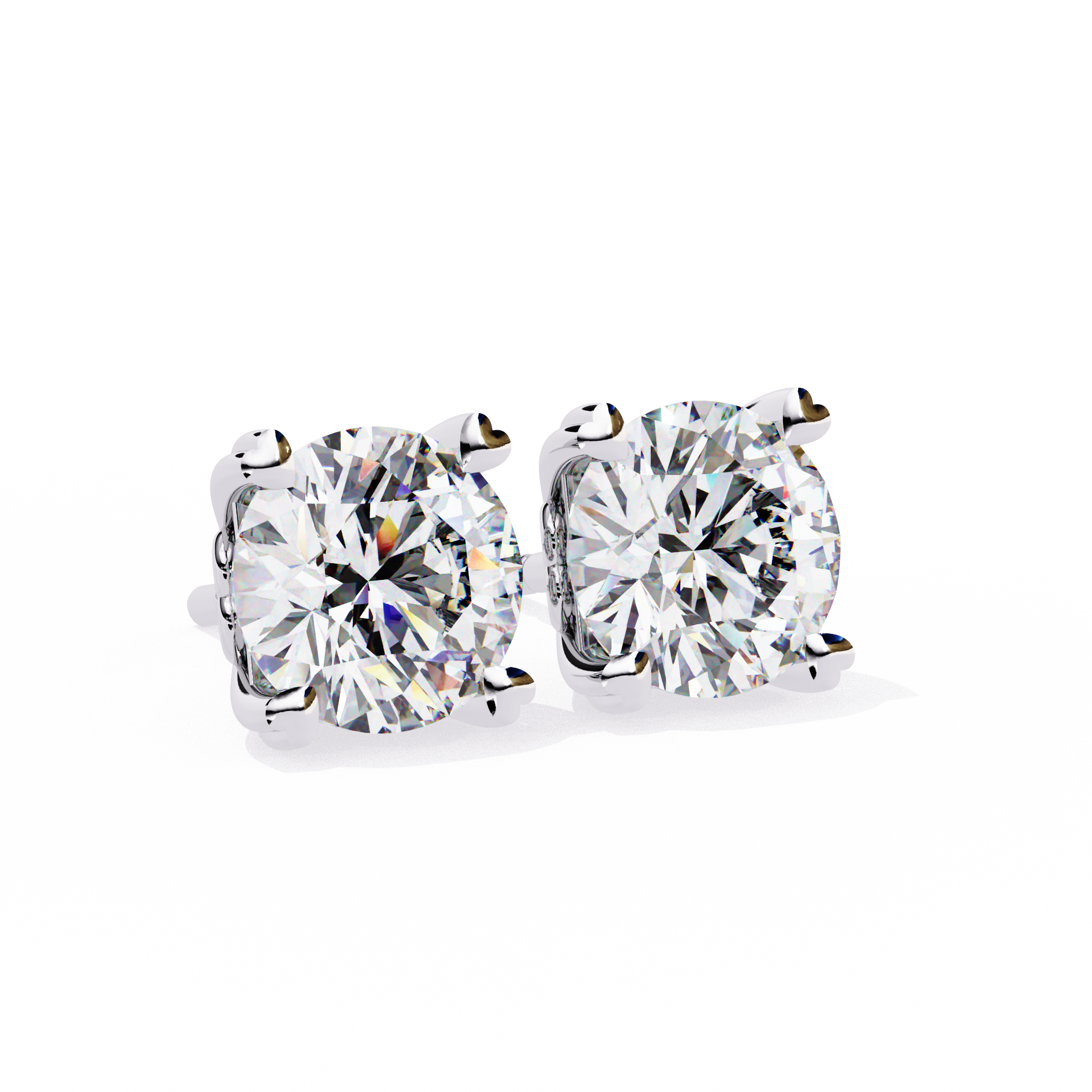 IGI 2.50ct Lab Grown Diamond Heart Prong Studs