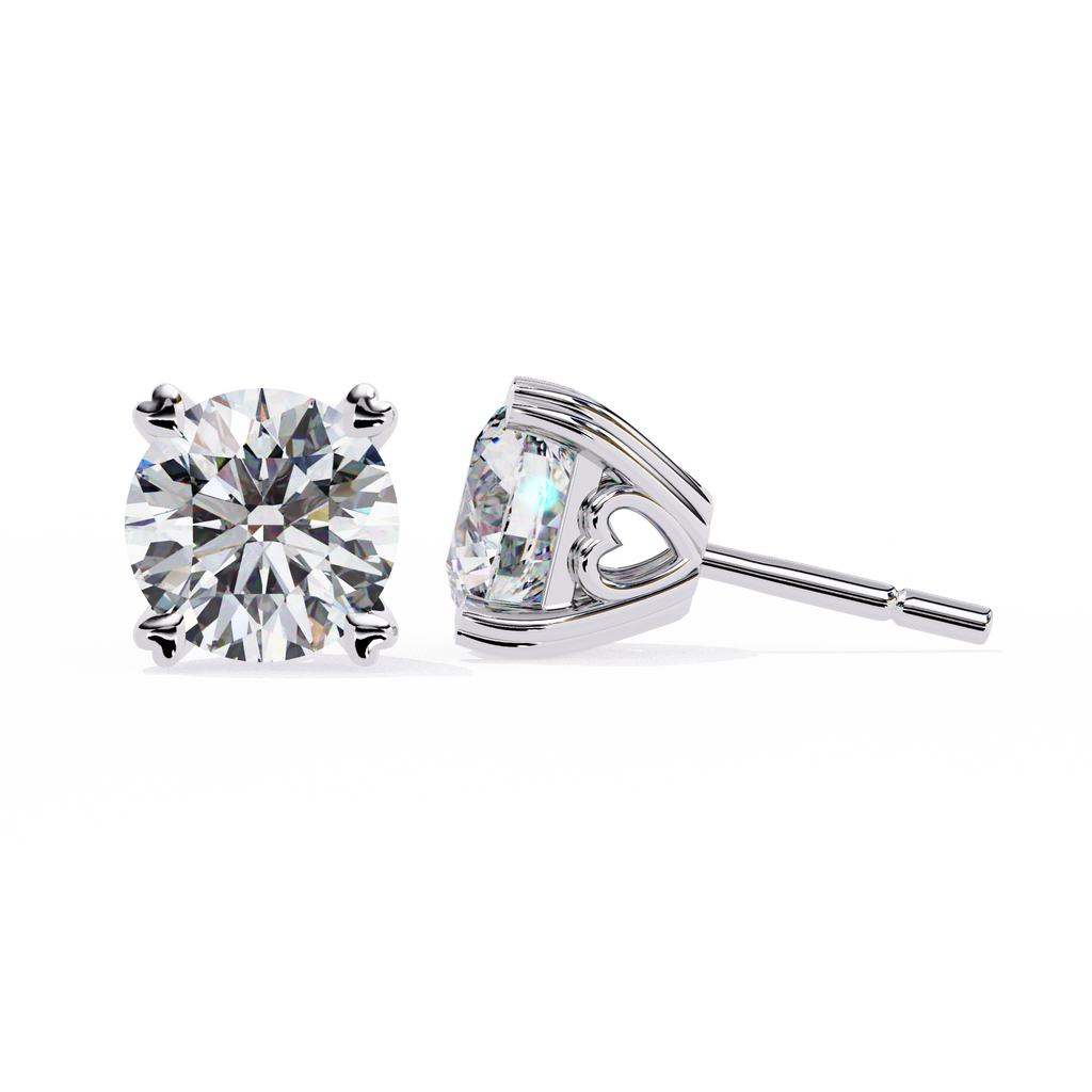 Pendientes con forma de corazón de diamantes cultivados en laboratorio de 2,50 ct