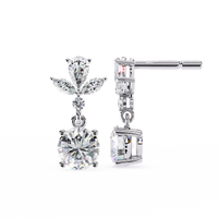 1.34ct Lab Grown Diamond Floral Fantasy Earrings