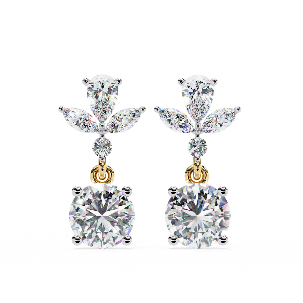 1.34ct Lab Grown Diamond Floral Fantasy Earrings