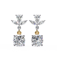 1.34ct Lab Grown Diamond Floral Fantasy Earrings