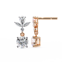 1.34ct Lab Grown Diamond Floral Fantasy Earrings