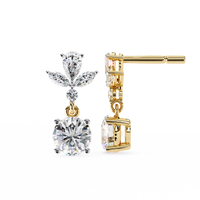 1.34ct Lab Grown Diamond Floral Fantasy Earrings
