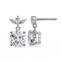 2.02ct Lab Grown Diamond Floral Drop Earrings