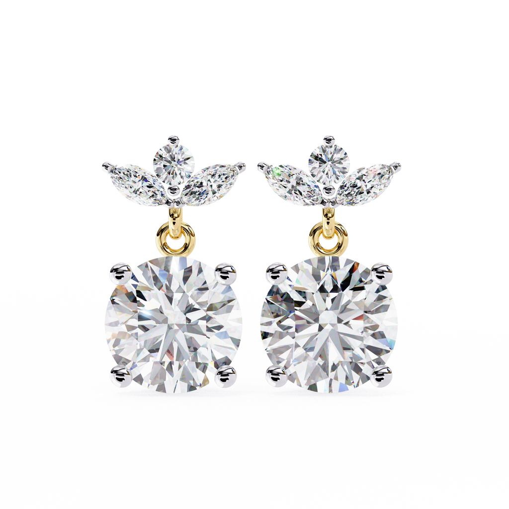 2.02ct Lab Grown Diamond Floral Drop Earrings