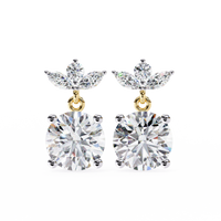 2.02ct Lab Grown Diamond Floral Drop Earrings