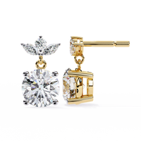 2.02ct Lab Grown Diamond Floral Drop Earrings