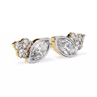 0.51ct Lab Grown Diamond Drop Leaf Earrings
