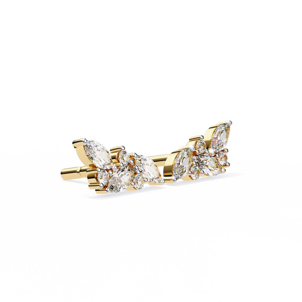 Pendientes de lujo con forma de marquesa y diamantes cultivados en laboratorio de 0,72 ct