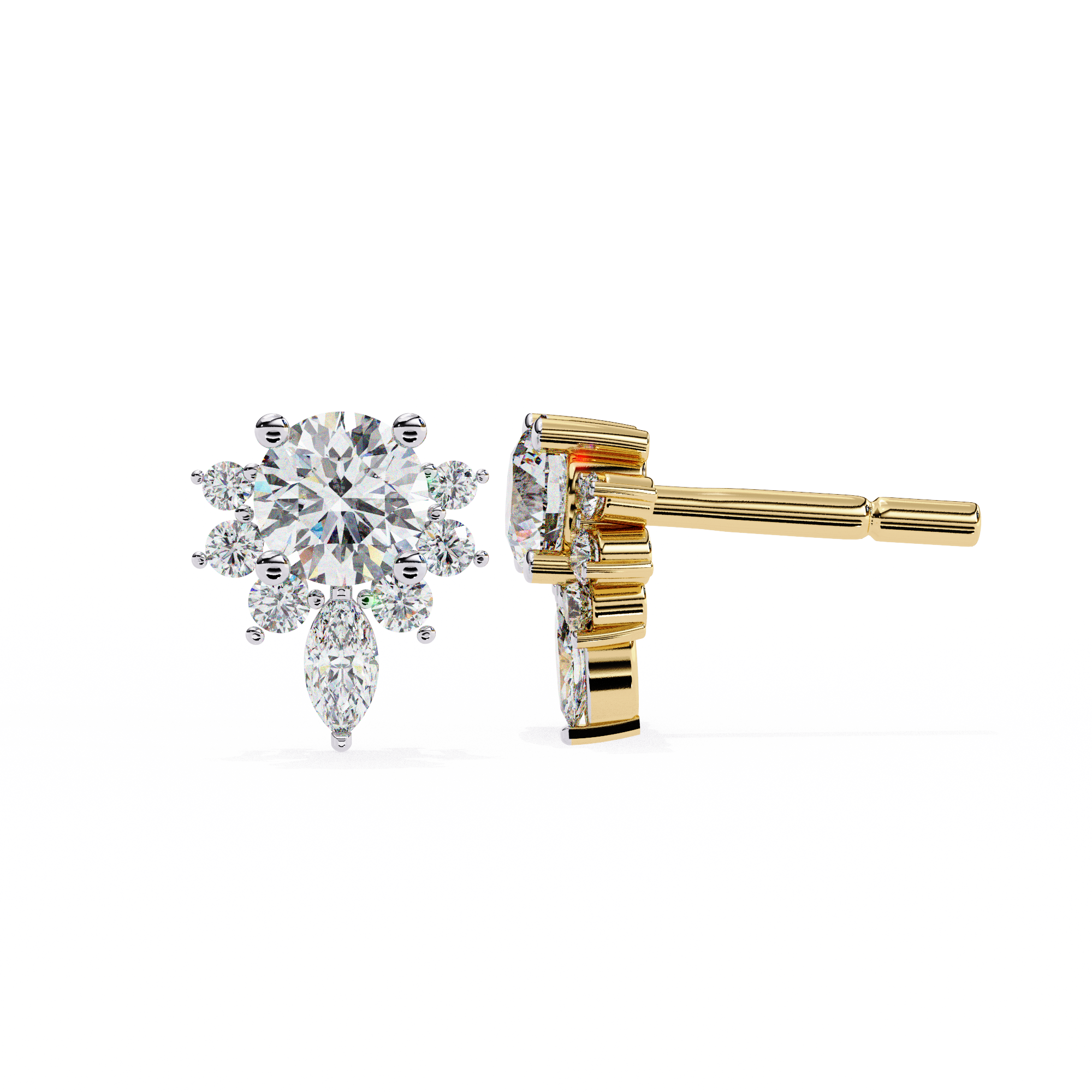 0.75ct Lab Grown Diamond Flower Drop Earrings