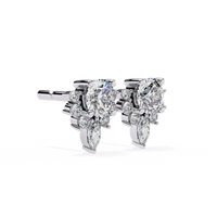 0.75ct Lab Grown Diamond Flower Drop Earrings