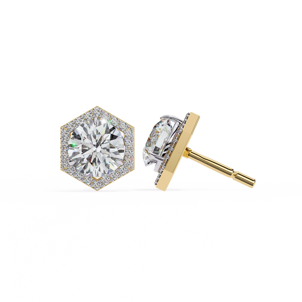 2.26ct Lab Grown Diamond Hexagon Studs