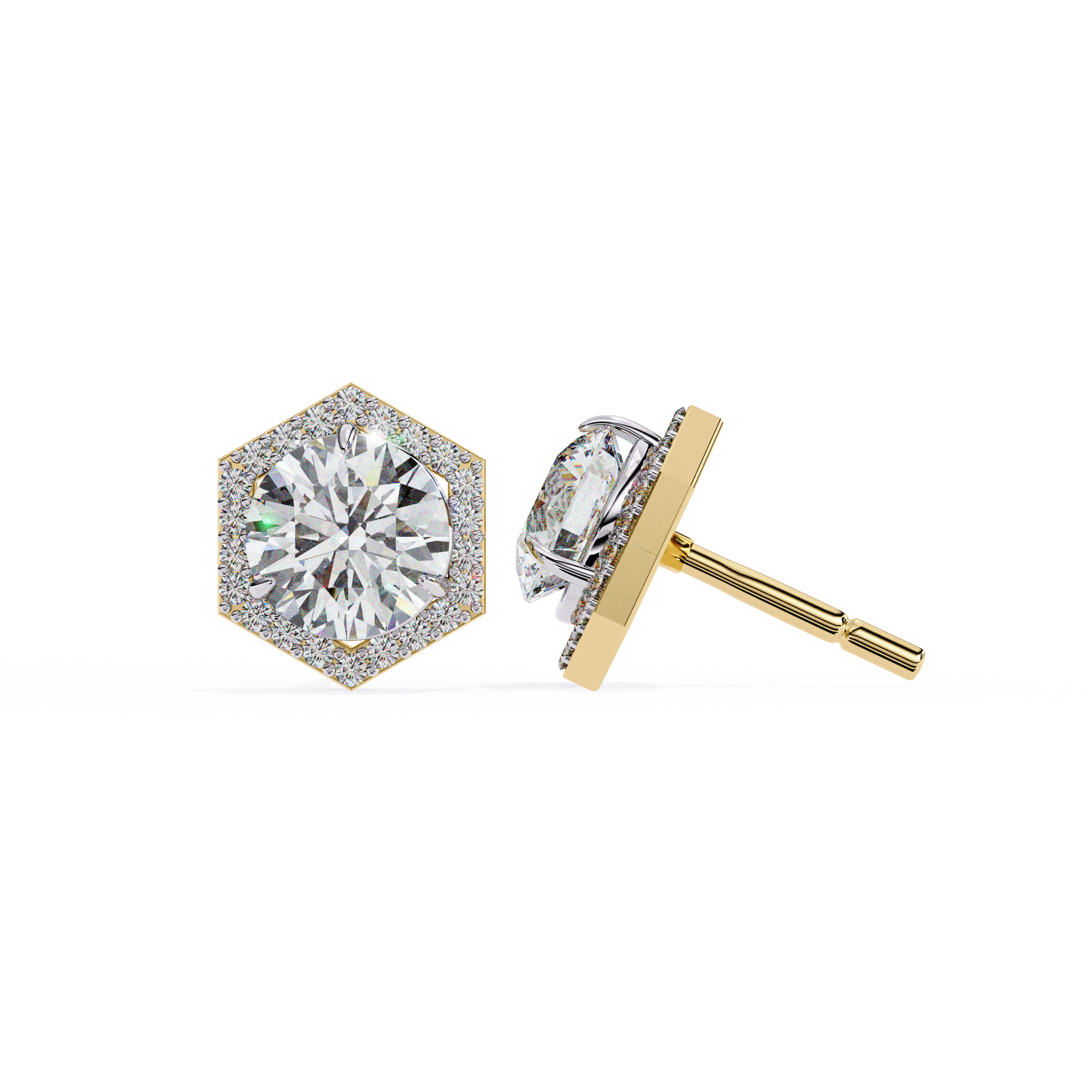 2.26ct Lab Grown Diamond Hexagon Studs