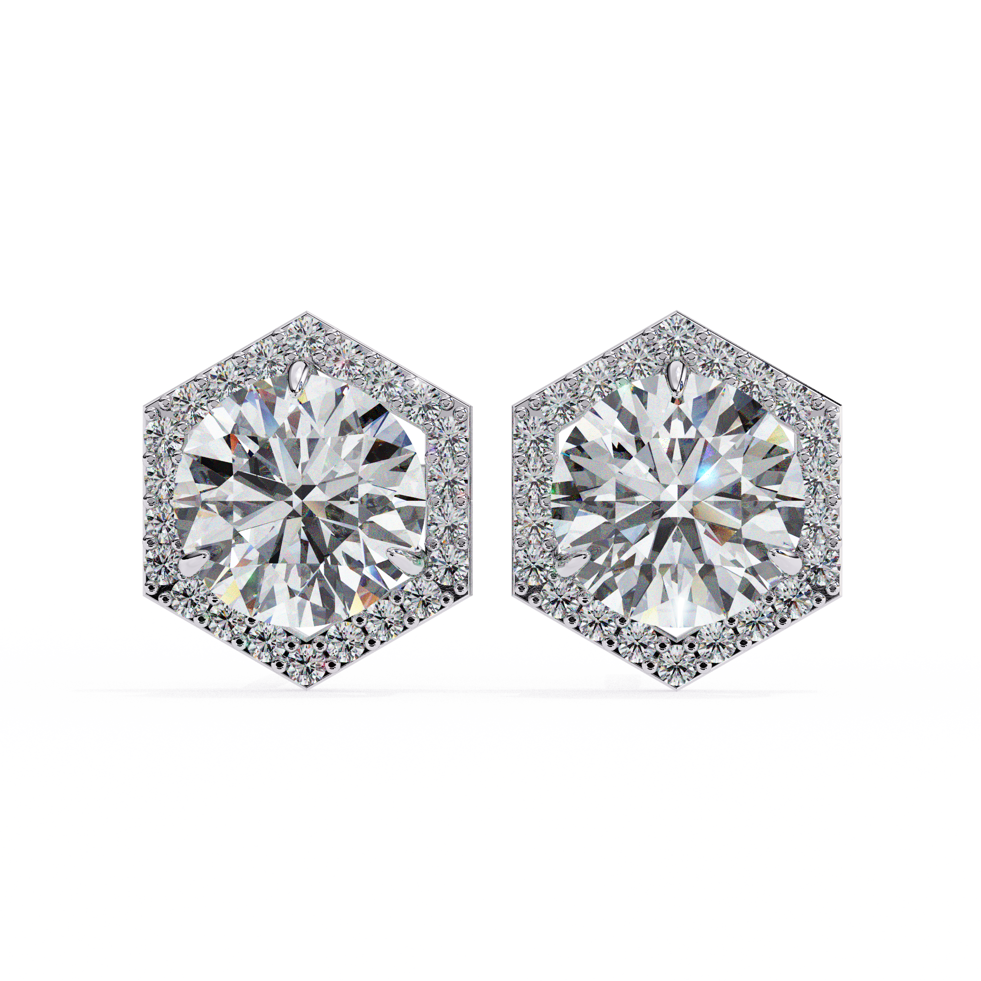 2.26ct Lab Grown Diamond Hexagon Studs