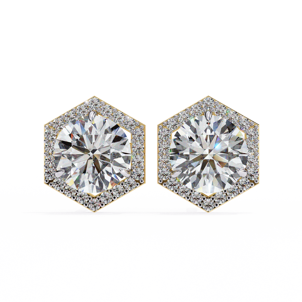 2.26ct Lab Grown Diamond Hexagon Studs