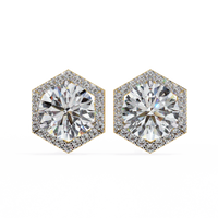 Aretes hexagonales con diamantes cultivados en laboratorio de 2,26 ct