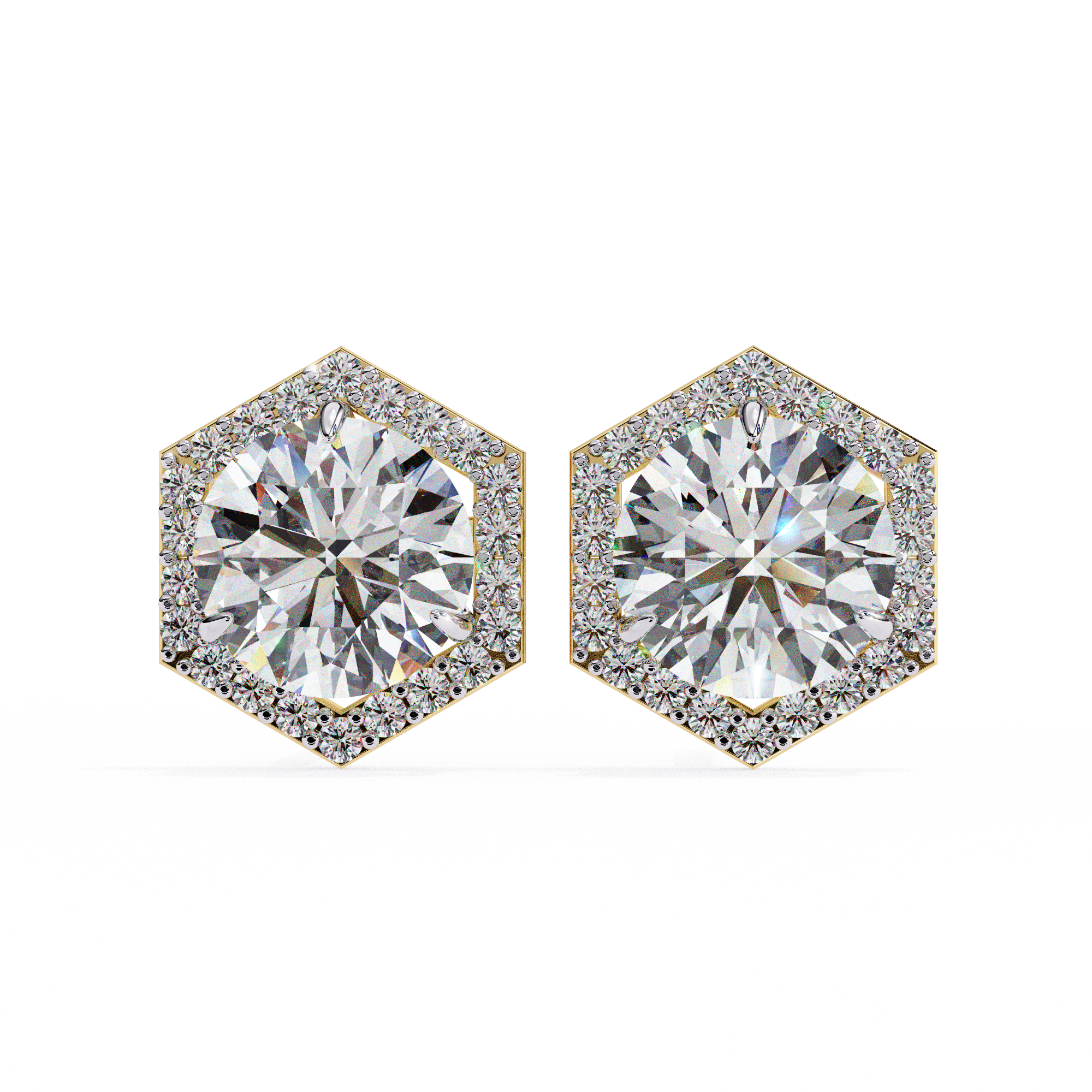 2.26ct Lab Grown Diamond Hexagon Studs