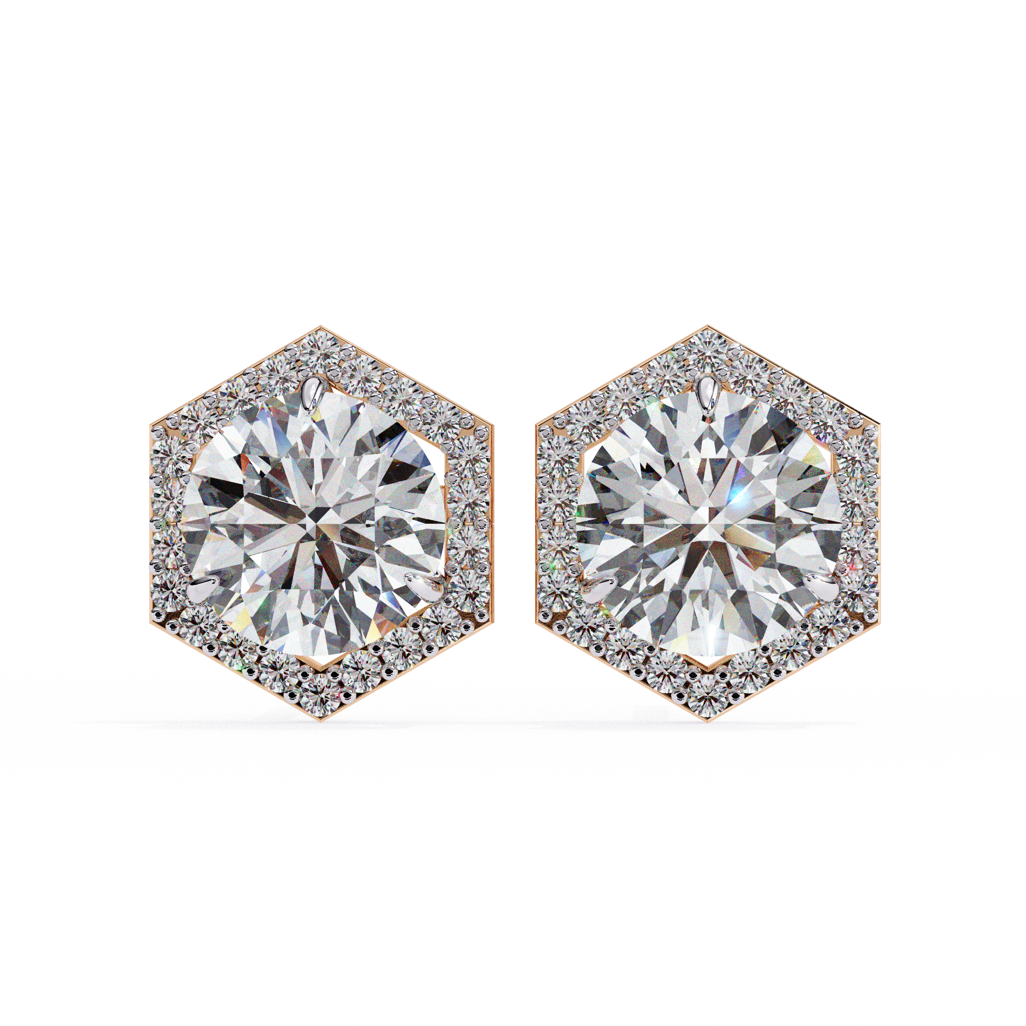 2.26ct Lab Grown Diamond Hexagon Studs