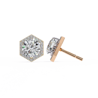 Aretes hexagonales con diamantes cultivados en laboratorio de 2,26 ct
