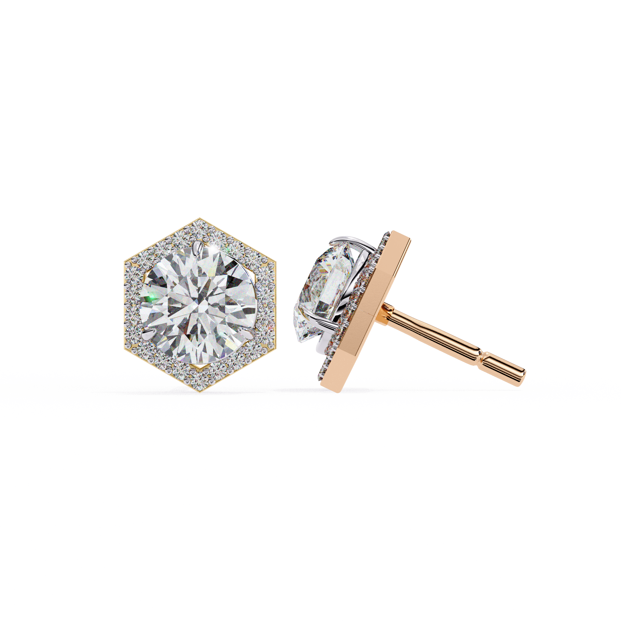 2.26ct Lab Grown Diamond Hexagon Studs