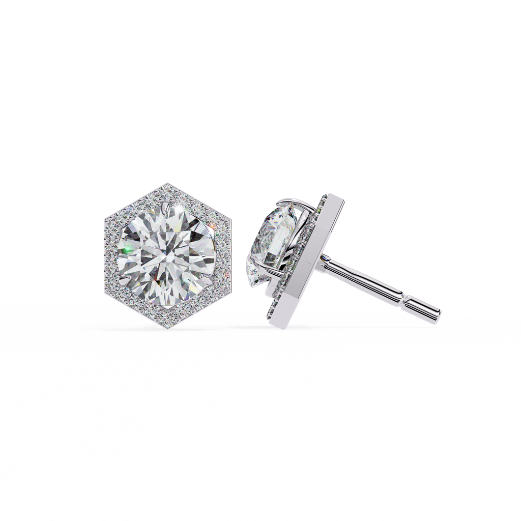 2.26ct Lab Grown Diamond Hexagon Studs