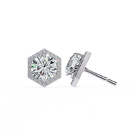Aretes hexagonales con diamantes cultivados en laboratorio de 2,26 ct