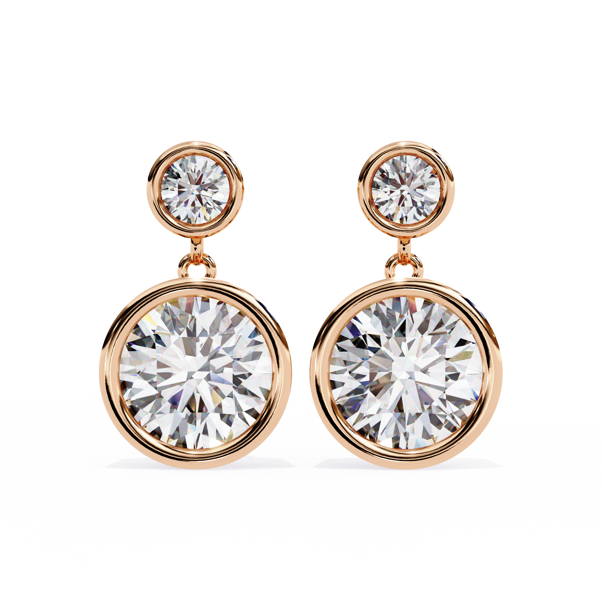 1.84ct Lab Grown Diamond Bezel Set Drop Earrings