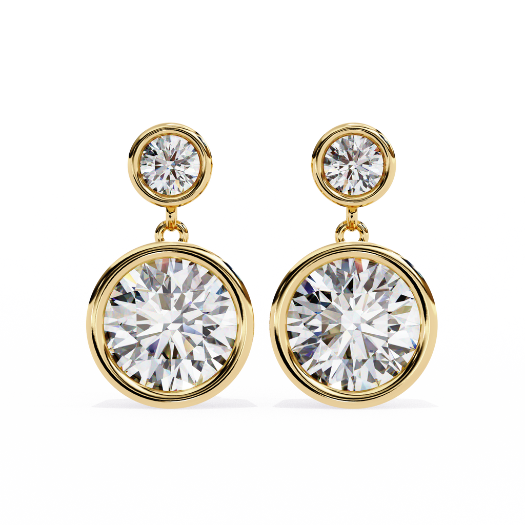 1.84ct Lab Grown Diamond Bezel Set Drop Earrings