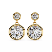 1.84ct Lab Grown Diamond Bezel Set Drop Earrings