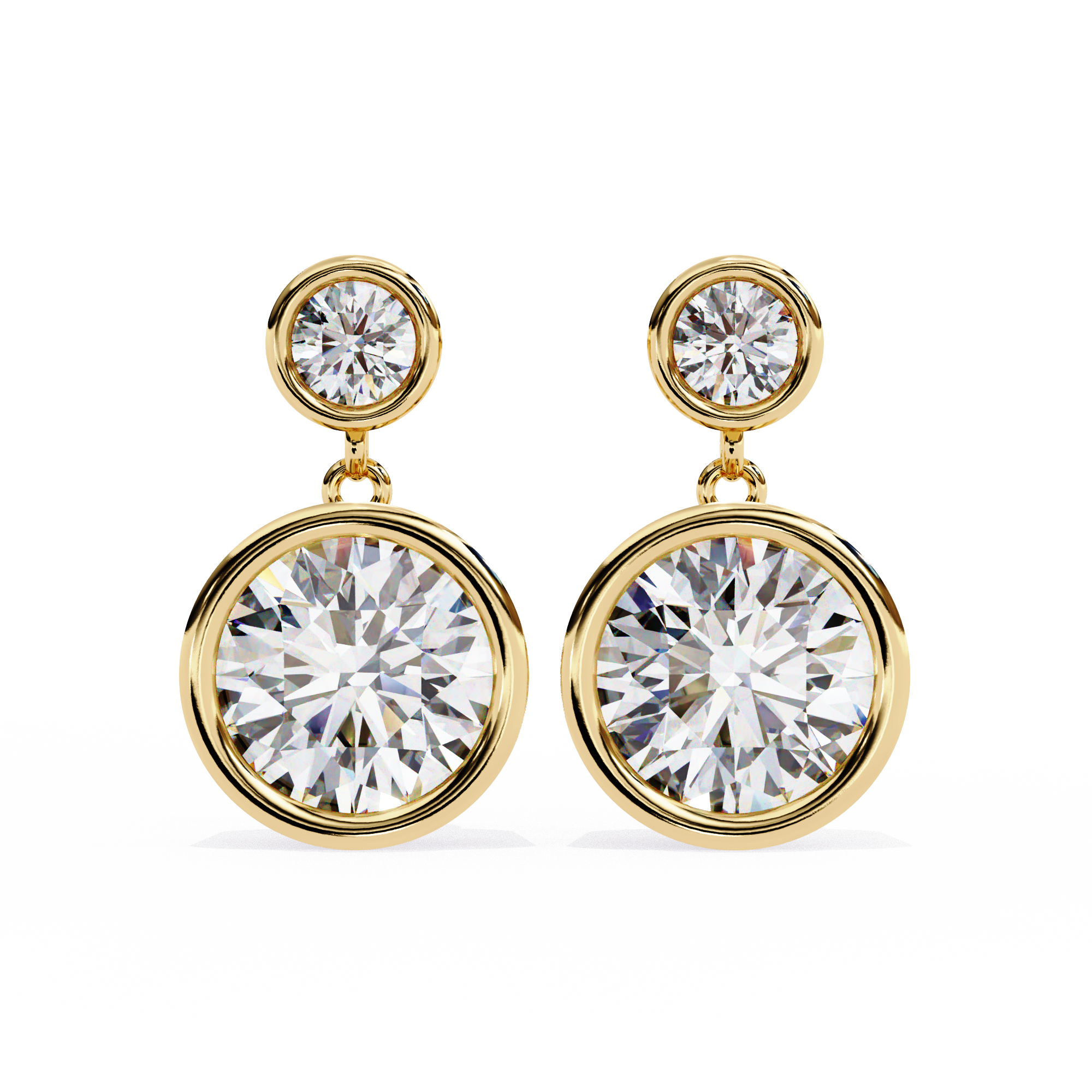 1.84ct Lab Grown Diamond Bezel Set Drop Earrings