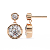 1.84ct Lab Grown Diamond Bezel Set Drop Earrings