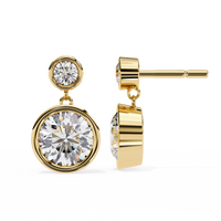 1.84ct Lab Grown Diamond Bezel Set Drop Earrings