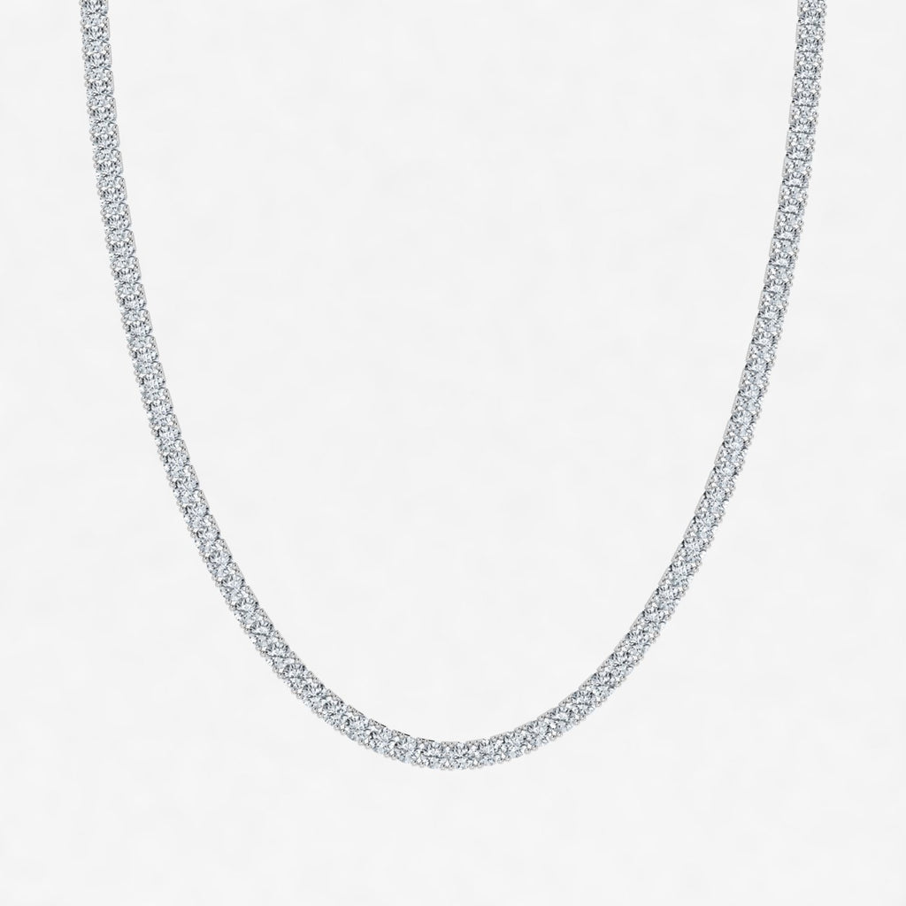 IGI Round Lab Grown Diamond Tennis Necklace (5-10 Carat) 18 Inches