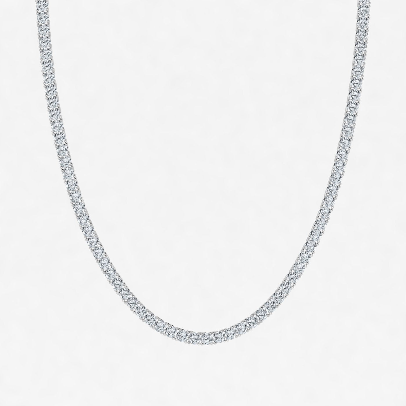 IGI Round Lab Grown Diamond Tennis Necklace (5-10 Carat) 18 Inches