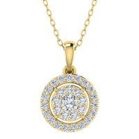 Colgante con halo de diamantes cultivados en laboratorio (0,50 ct - 1,00 ct)