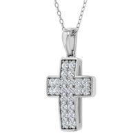 Colgante de cruz con diamantes cultivados en laboratorio de 0,50 ct