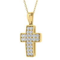Colgante de cruz con diamantes cultivados en laboratorio de 0,50 ct
