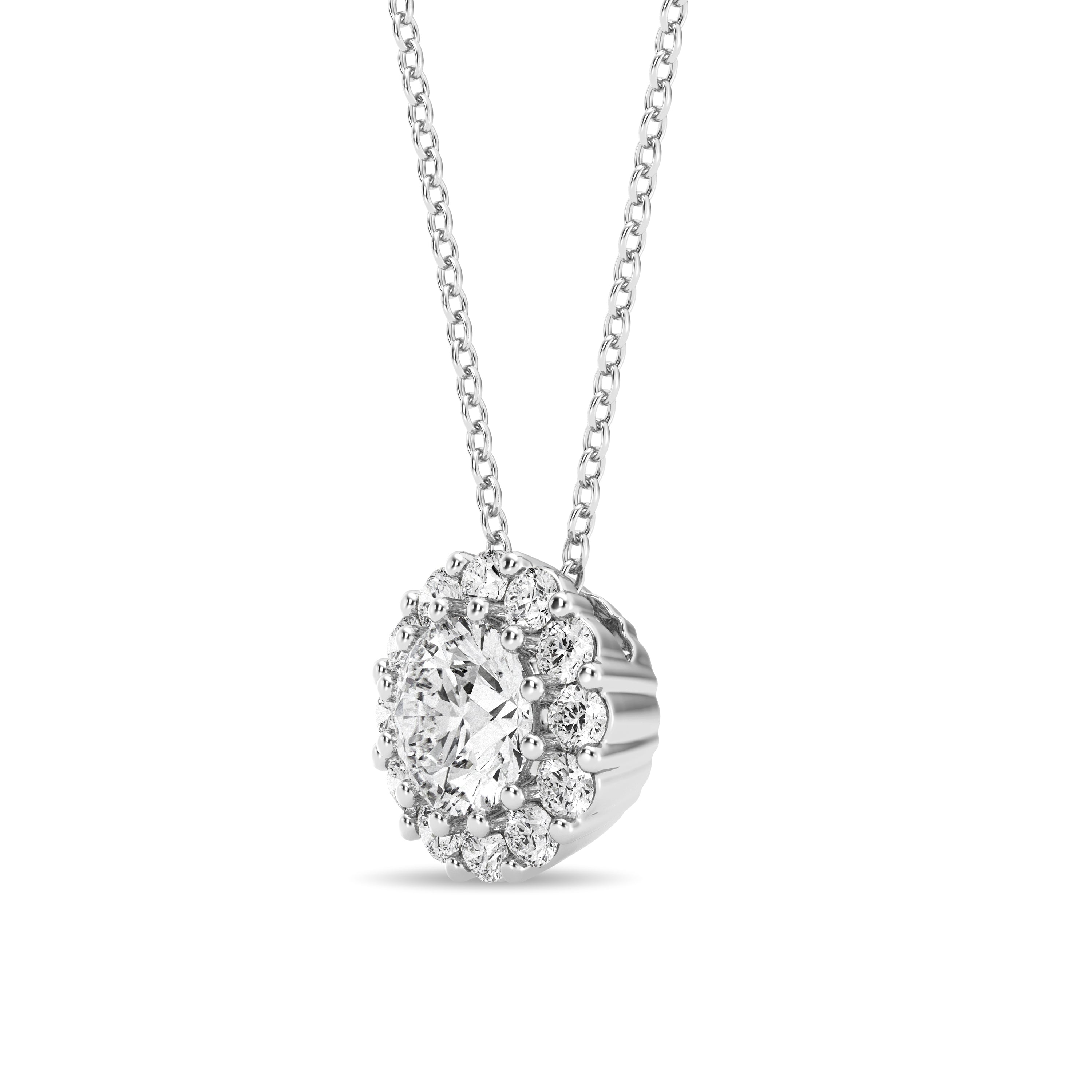 Lab Grown Diamond Round Halo Pendant