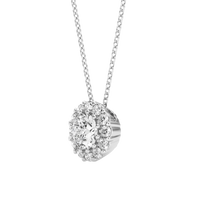 0.75ct Lab Grown Diamond Round Halo Pendant