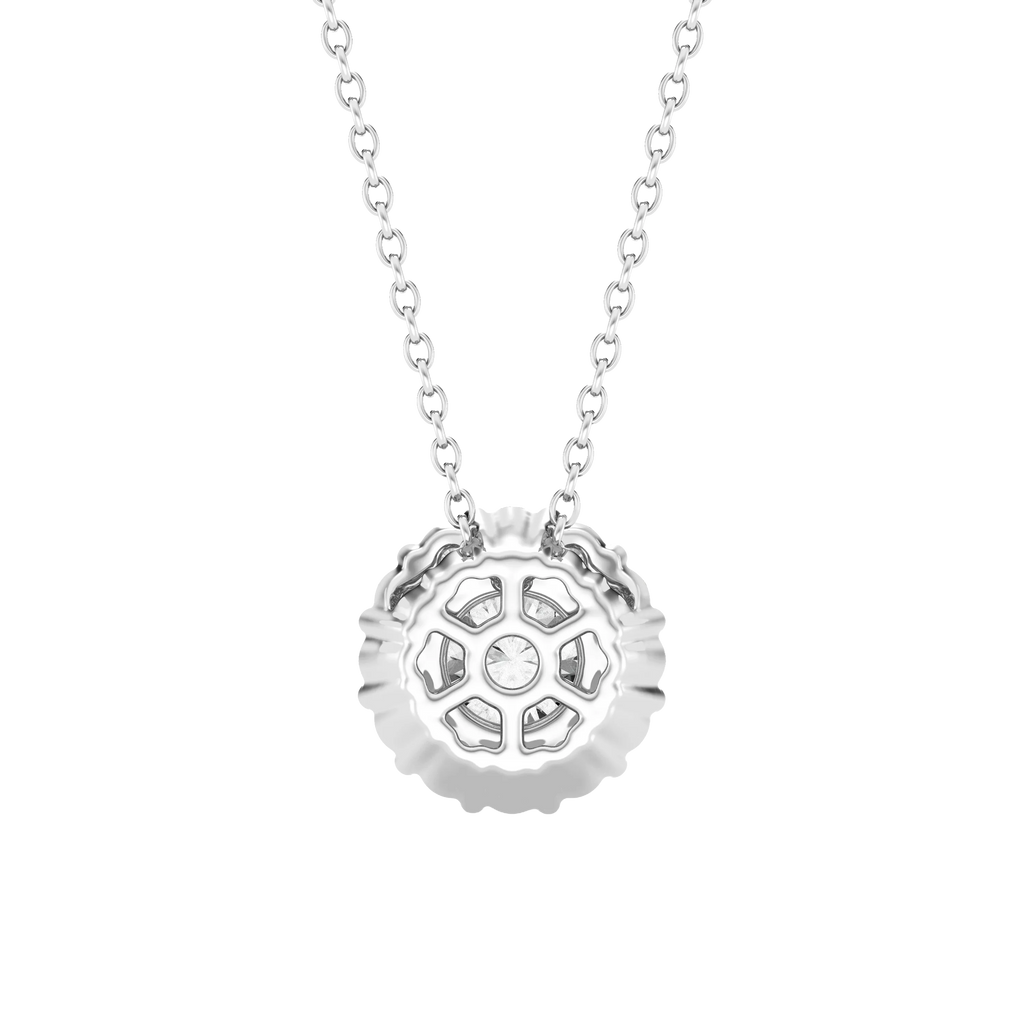 0.75ct Lab Grown Diamond Round Halo Pendant