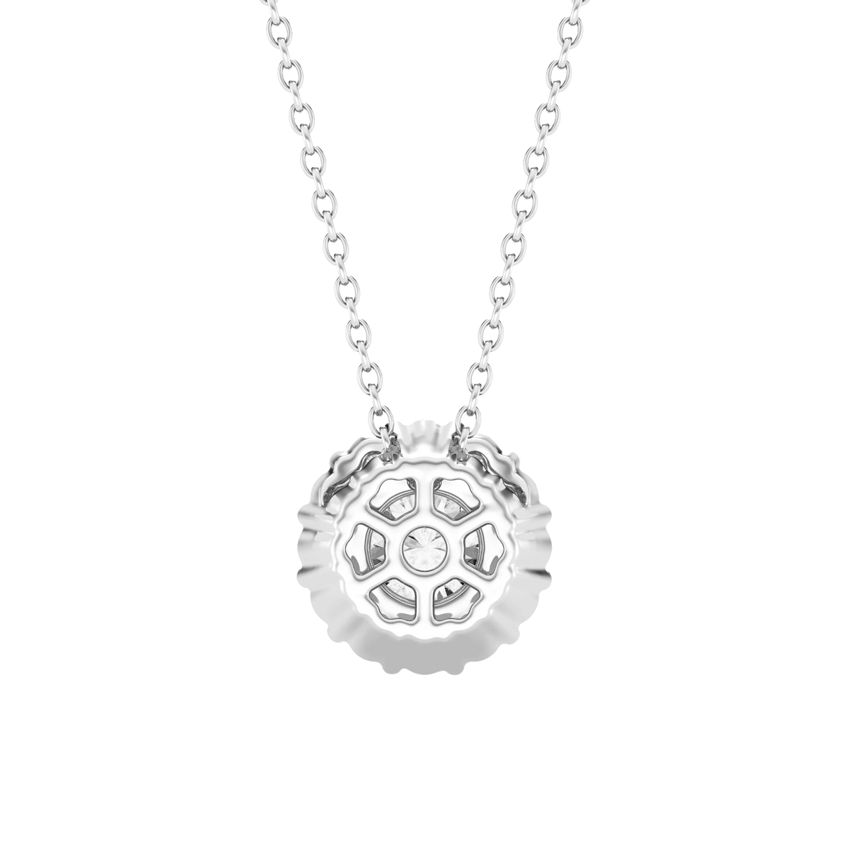 0.75ct Lab Grown Diamond Round Halo Pendant