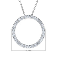 0.25CT Lab Grown Diamond Circle Pendant with Cable Chain
