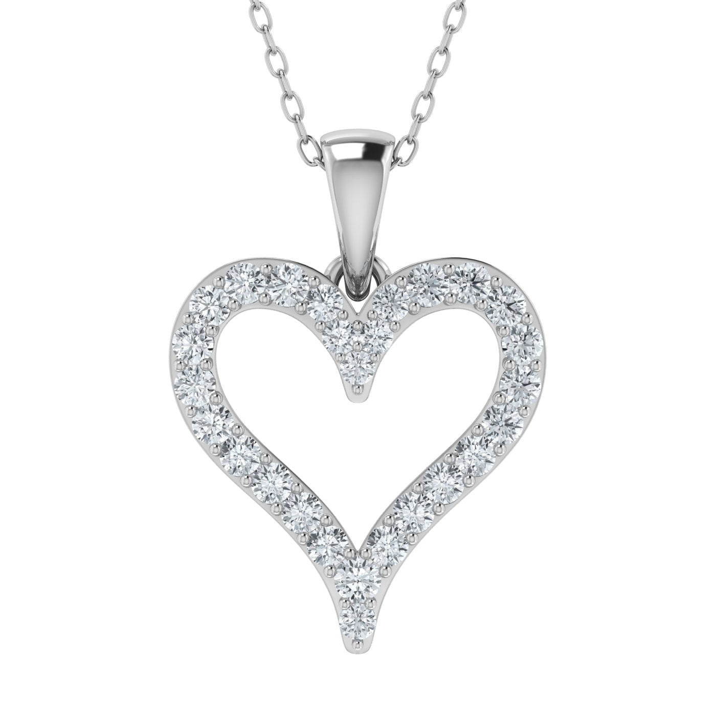 Colgante de corazón con diamantes cultivados en laboratorio (1,00 ct - 2,00 ct)